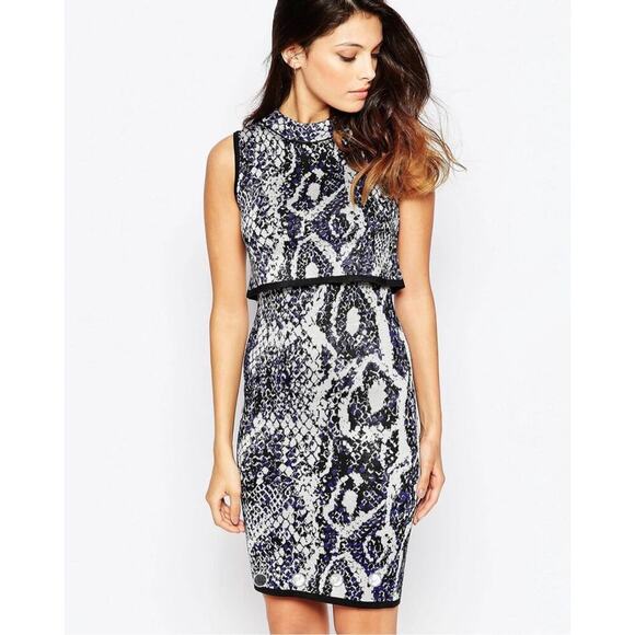 French Connection Spotlight Boa layer dress size 8 - Picture 1 of 5